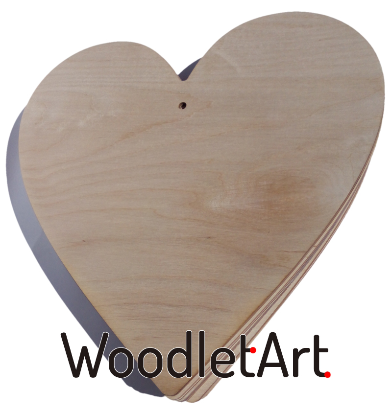 duże drewniane serce 35cm  350mm